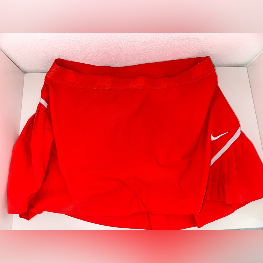 Nike golf orange pleated mini skirt large